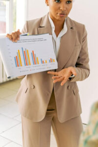 Woman presenting business analytics