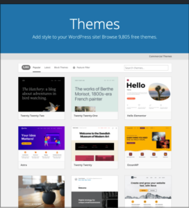 WordPress org theme page