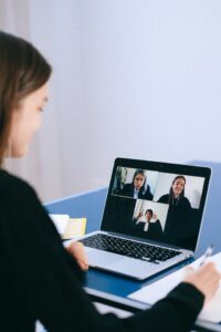 Four Women Meeting Via Conferencing Software