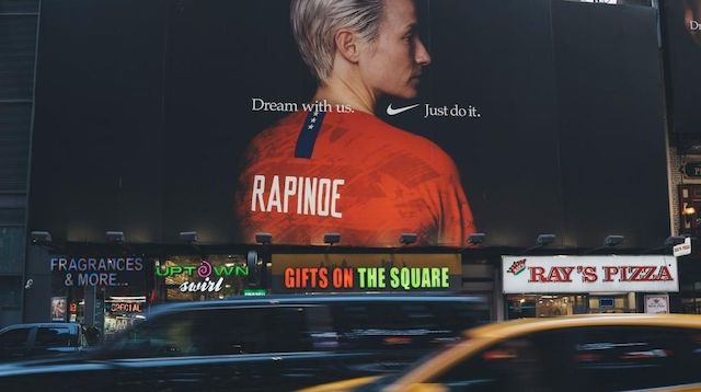 Nike Billboard Featuring Megan Rapinoe and Slogan