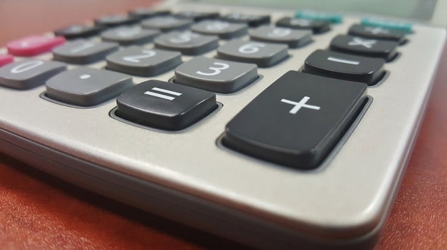 Financial Statement Closeup of Calculator