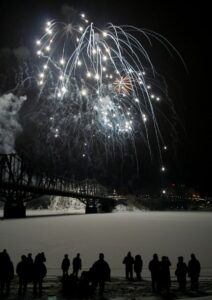 New Year Resolution Fireworks Over Ottawa River