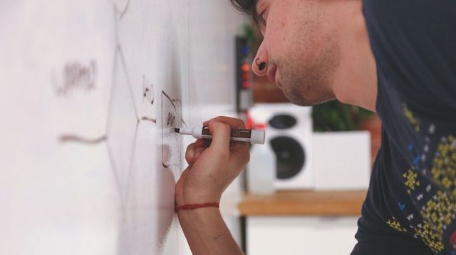 Strategic Management Man Writing on Whiteboard