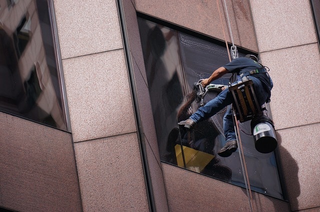 Business Marketing Man Washing Windows