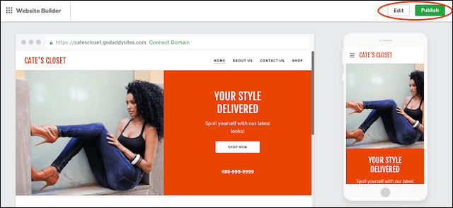How to Make a Website GoDaddy Website Builder Preview Publish