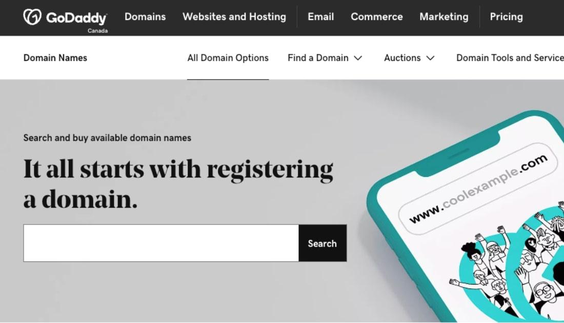 GoDaddy Domain Name landing page