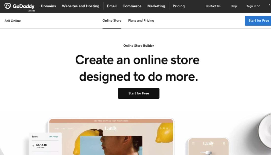 GoDaddy Online Store builder