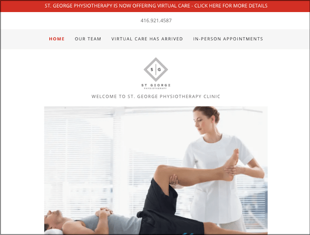 St. George Physiotherapy Clinic website