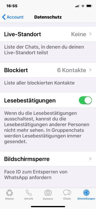 Abbildung7 - Einstellungen - Unerwünschte Kontakte kontaktieren