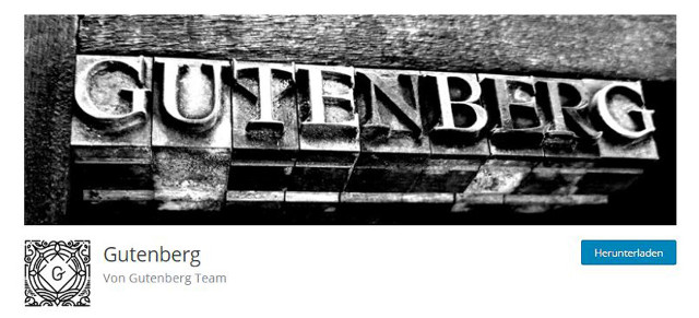 Abbildung - der Gutenberg-Editor als Plugin zum Download