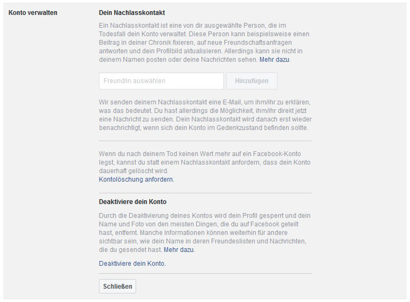 Facebook-Account löschen Abbildung 1