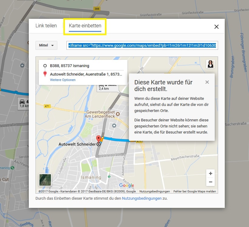 Google Maps Karte drei