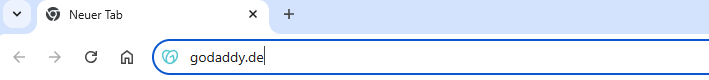 Abbildung: Das Favicon von GoDaddy in der Browserzeile