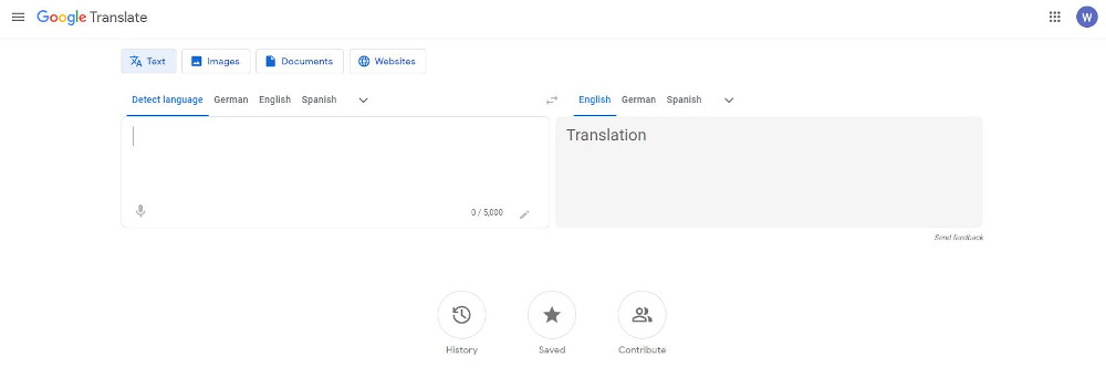 Abbildung: Google Übersetzer erkennt automatisch die Sprache und übersetzt in die gewünschte Zielsprache.