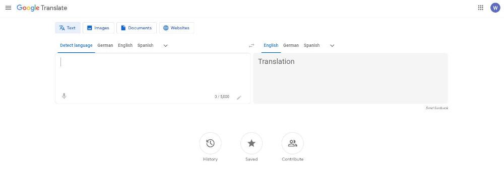 Abbildung: Google Übersetzer erkennt automatisch die Sprache und übersetzt in die gewünschte Zielsprache.
