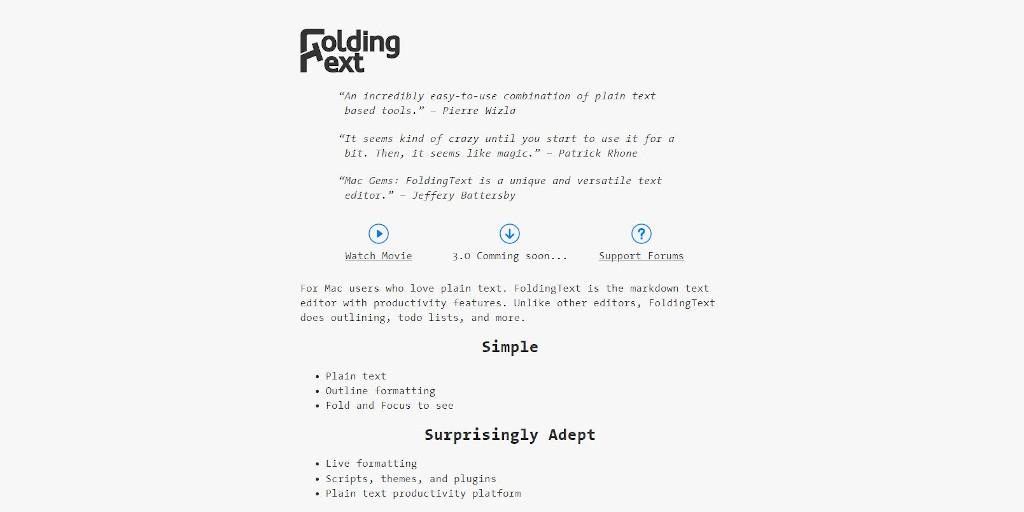 Abbildung: Markdown-Editoren - FoldingText