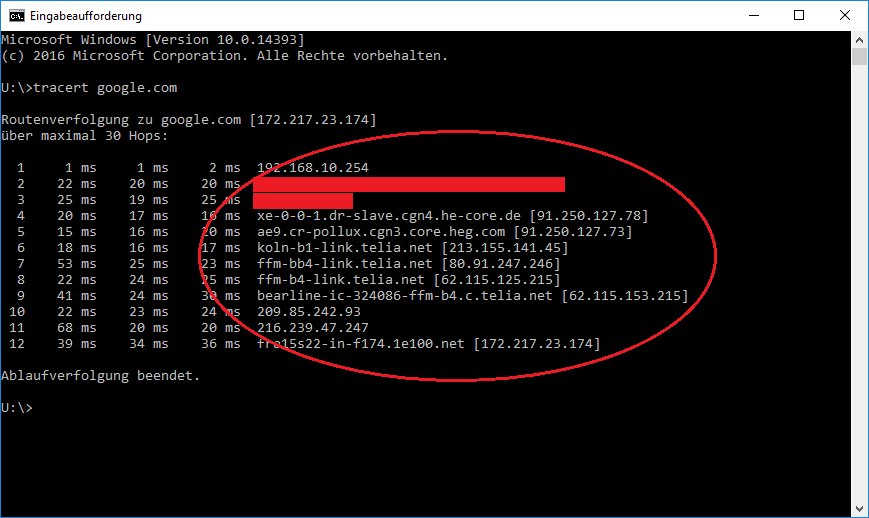 Wie ein Traceroute funktioniert drei