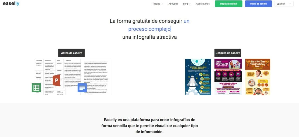 Imagen de portada de la web de Easelly