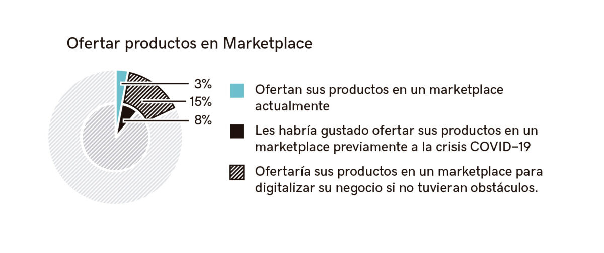 Gráfico detallado empresas que ofrecen productos en marketplace.