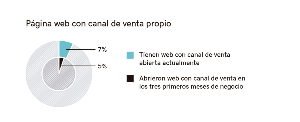 Gráfico empresas con web que tiene canal de venta propio.