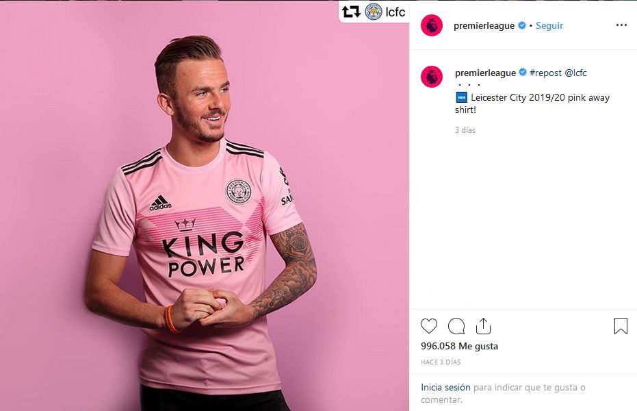 Imagen de la cuenta de la Premier League inglesa donde aprovechan el contenido publicado por el Leicester City para su perfil de Instagram