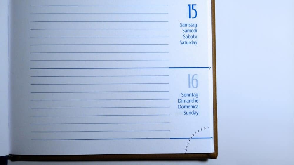 Agenda con calendario