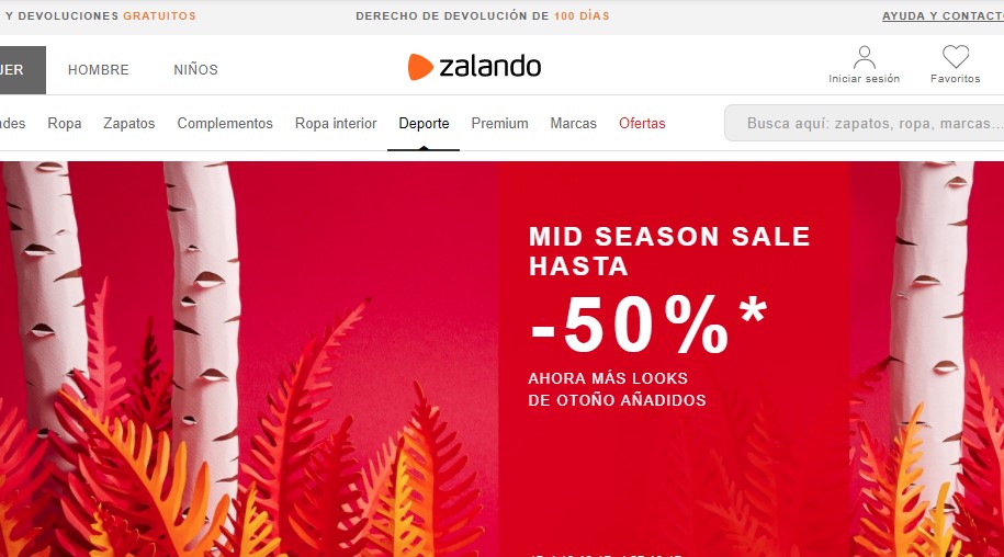 Ejemplo logo enlazado a la home de Zalando