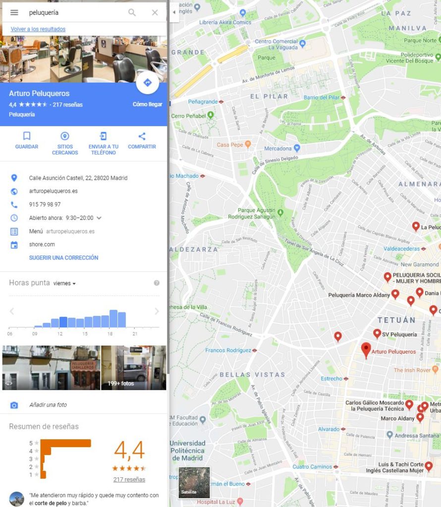 Peluqueria GoogleMaps