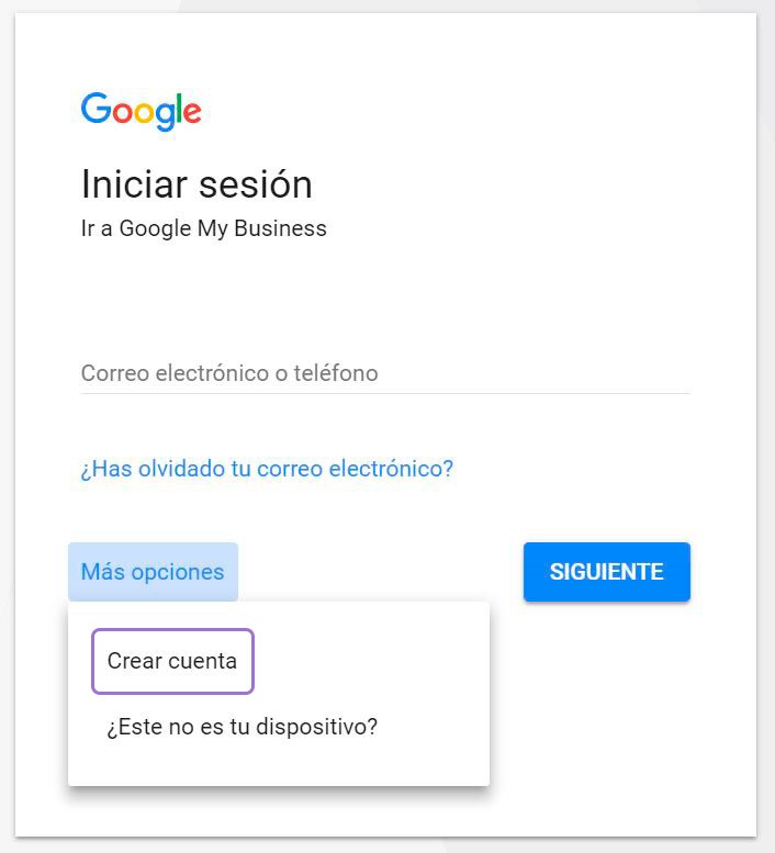 Registro Google MyBusiness