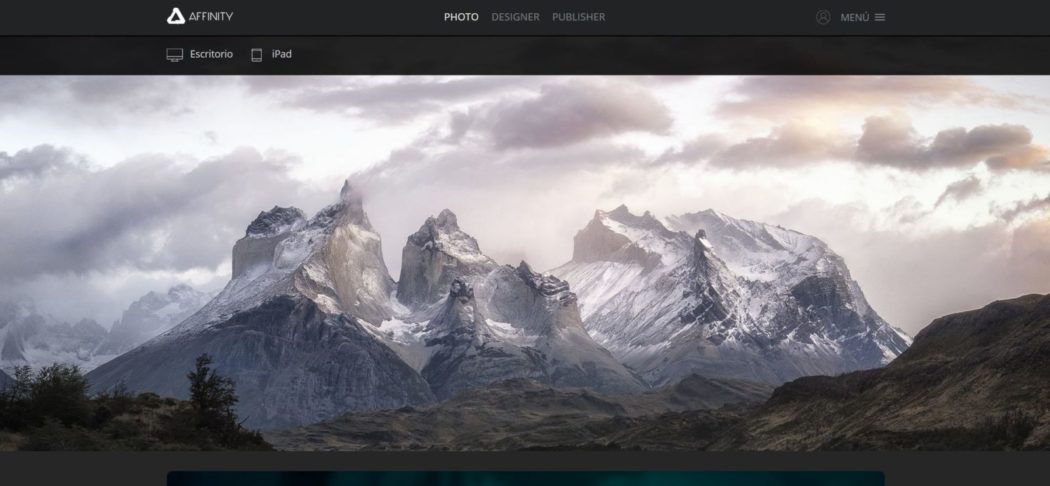 Imagen de la web de Affinity Photo, una alterntiva poco conocida pero muy interesante a Photoshop