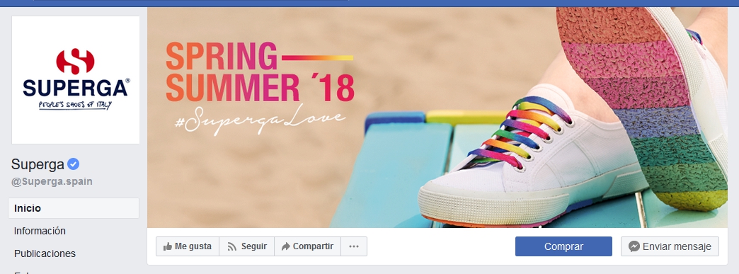 Ejemplo CTA en la página de Facebook de Superga