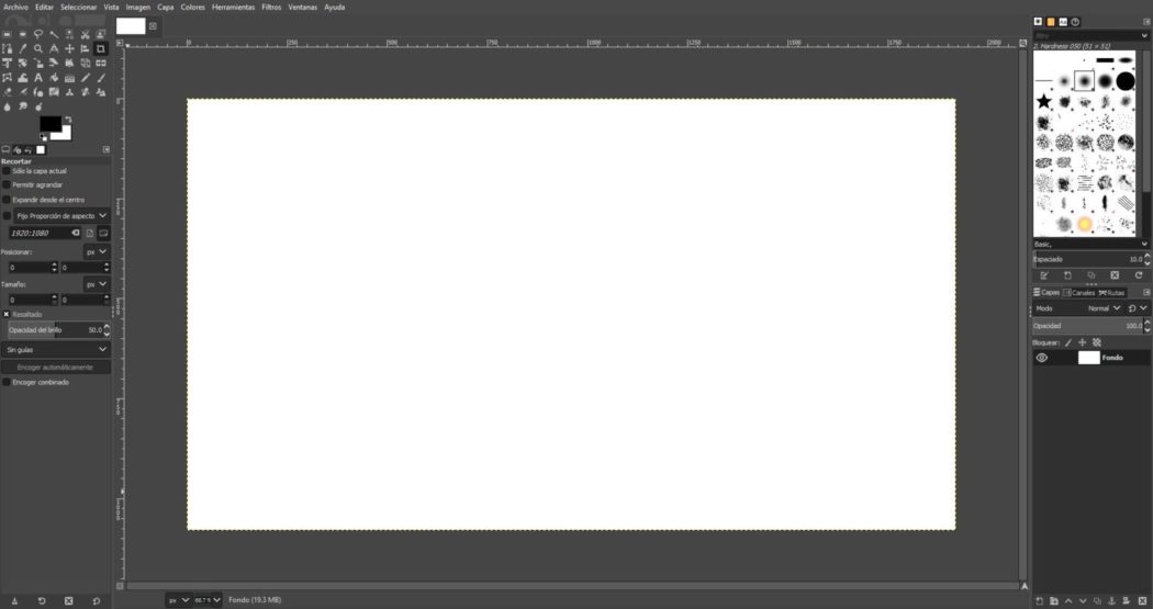 Lienzo en blanco de GIMP, la alternativa principal y gratuita a Photoshop