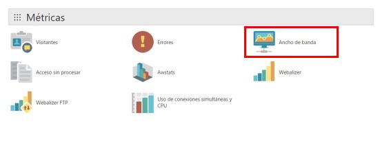 Panel de control de GoDaddy cPanel ancho de banda