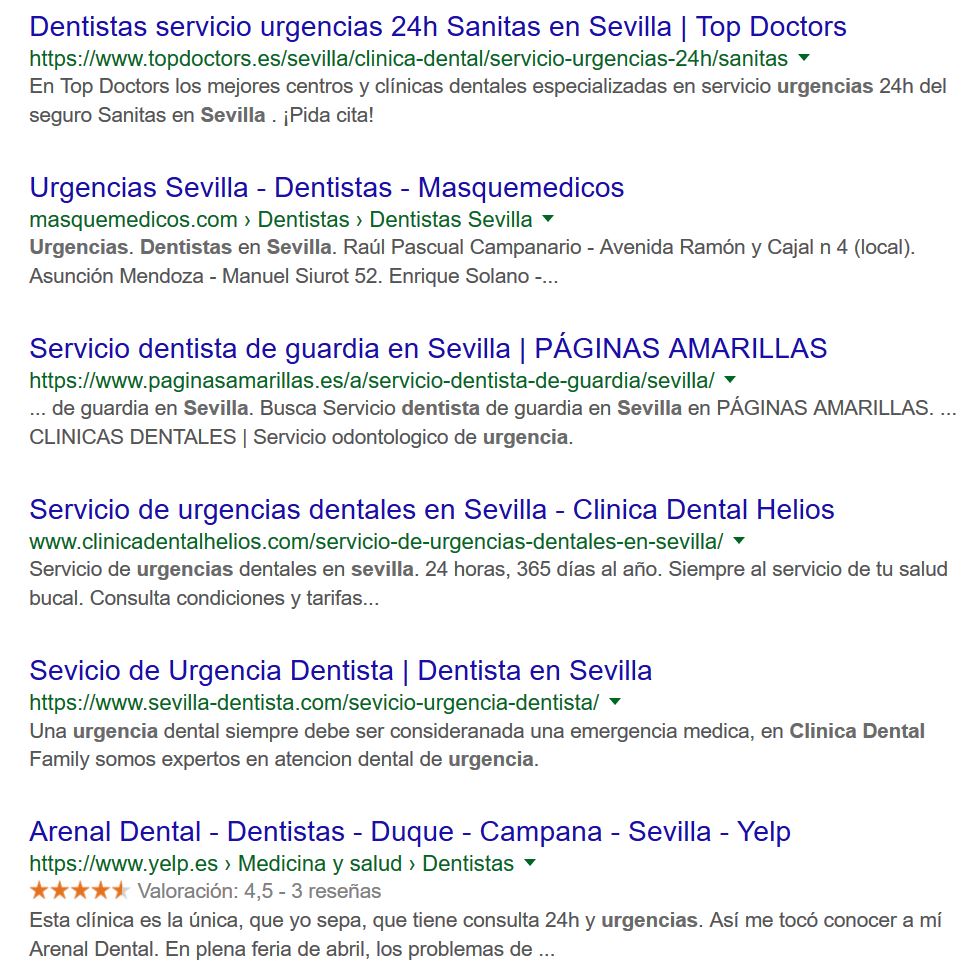 SEO local - Resultados de búsqueda