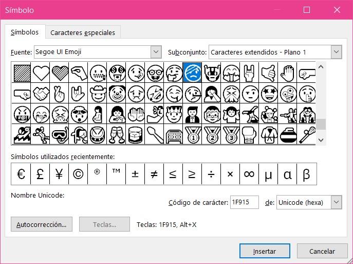 menu de simbolos 2