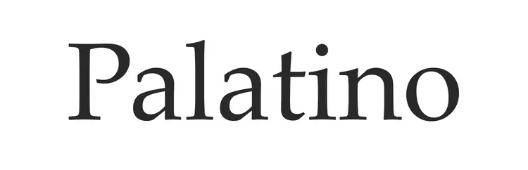 Tipografía con serifa Palatino
