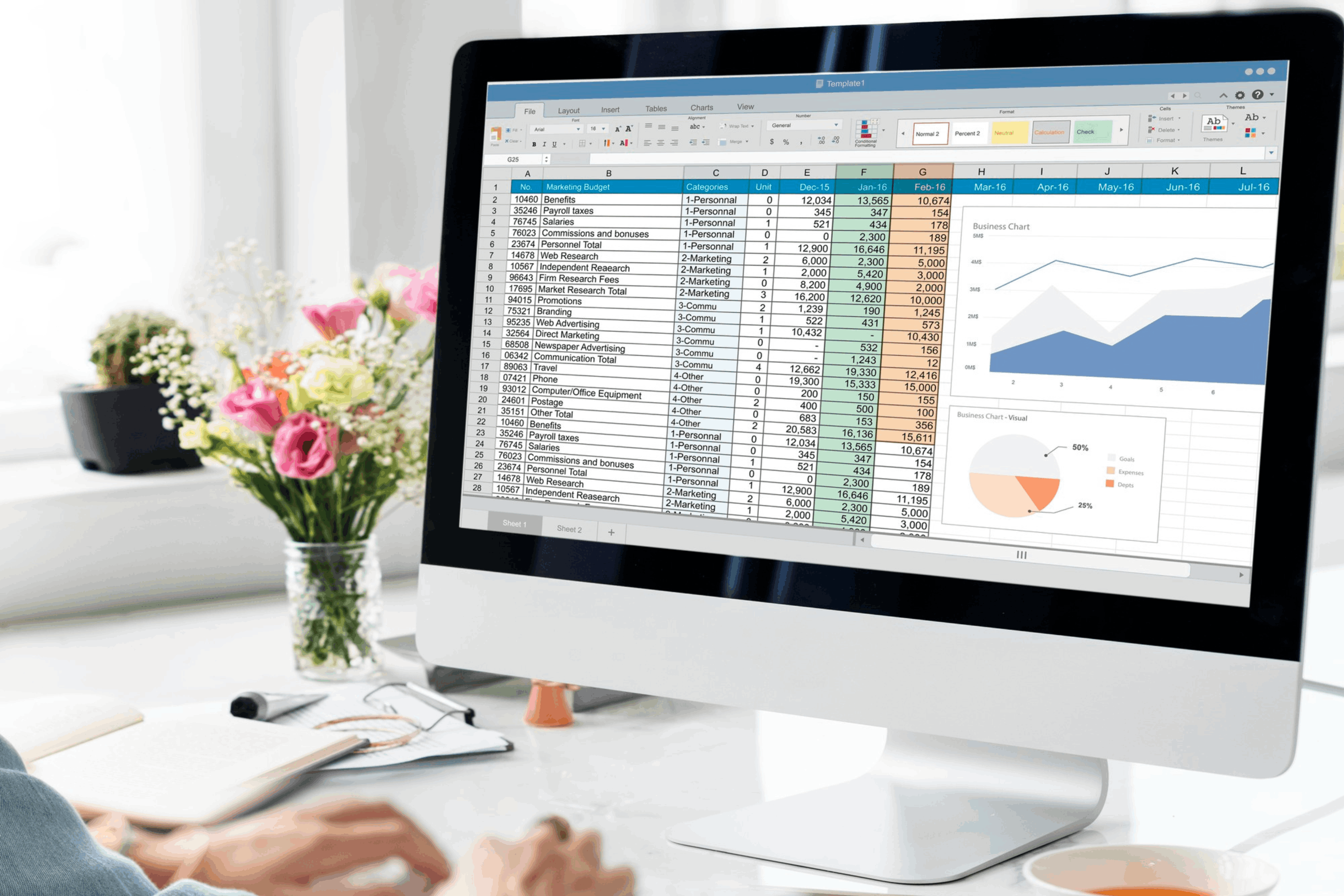 Excel con gráficos generados por IA