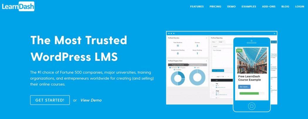 Imagen de la página principal de LearnDash