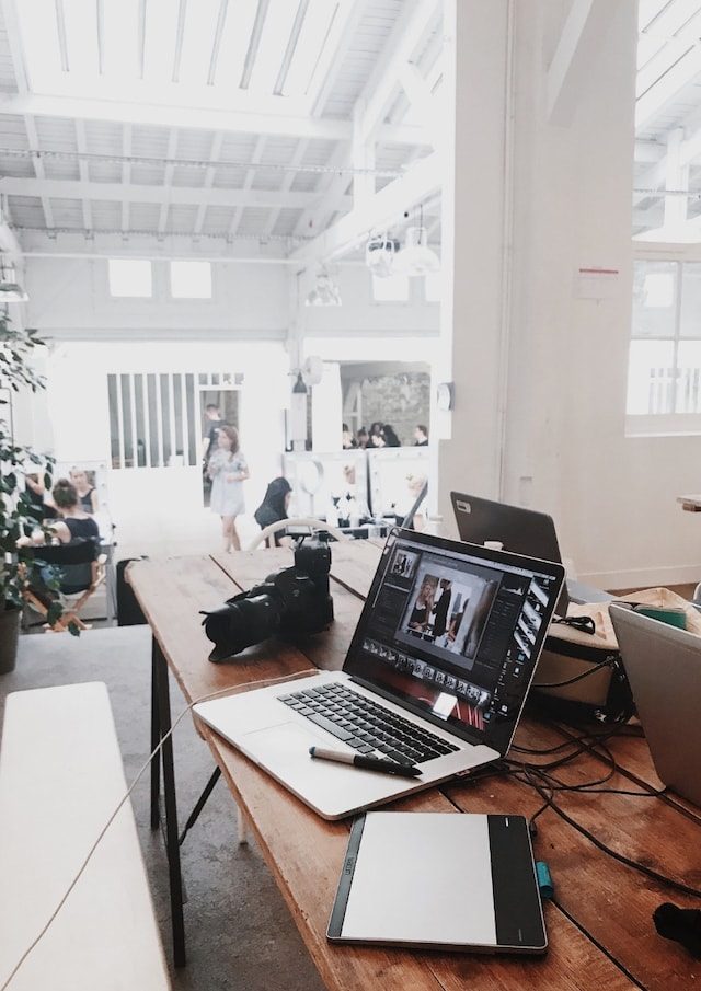 Coworking Closeup of Shared Workspace