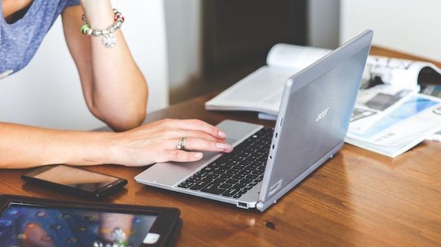 Freelance Writing Woman on Laptop