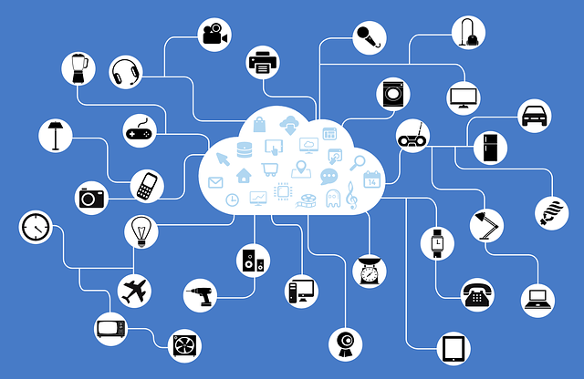 Illustration showing the internet of things all connected to the cloud