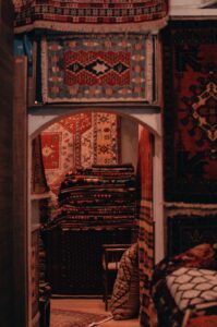 Shop with many rugs on display