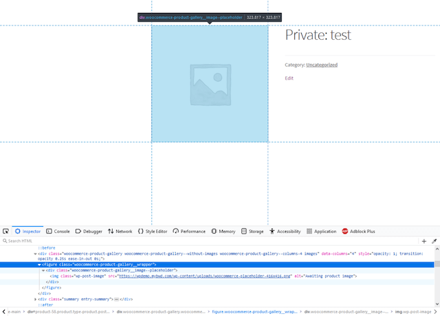 Screenshot of container dimensions