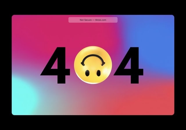 Example of a colorful 404 error page