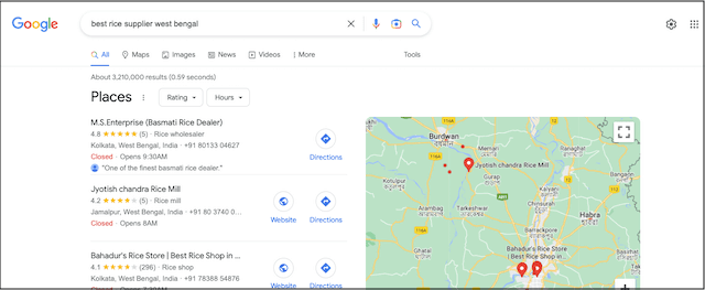 Example search engine results page
