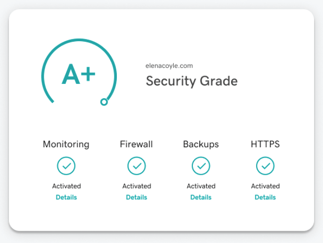 Screenshot of all the tools now included in website security