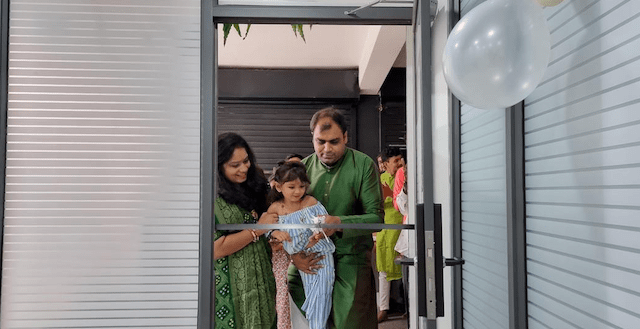 Gadhiya family at dedication of new Instance IT Solutions office