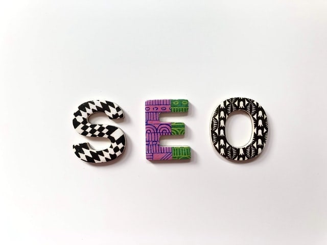 Letter tiles spelling SEO