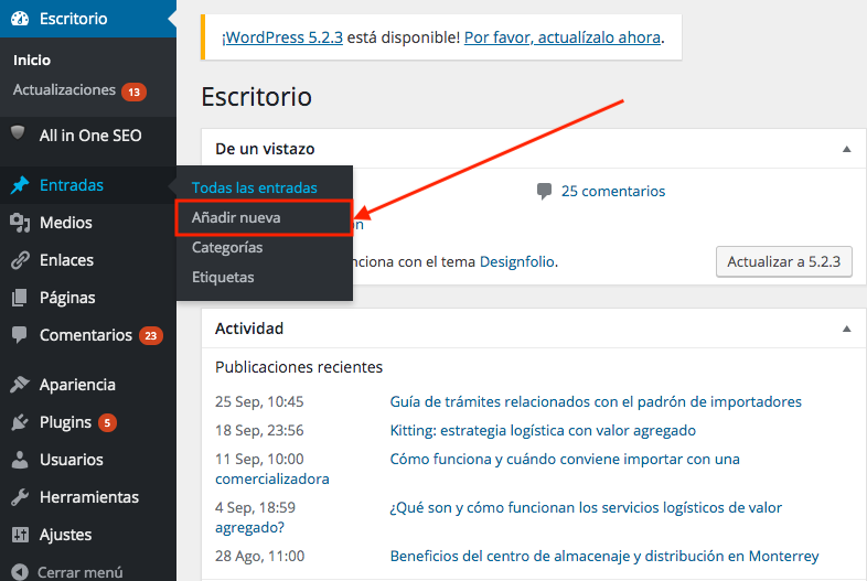 Añadir información a tu página web profesional es muy fácil con WordPress