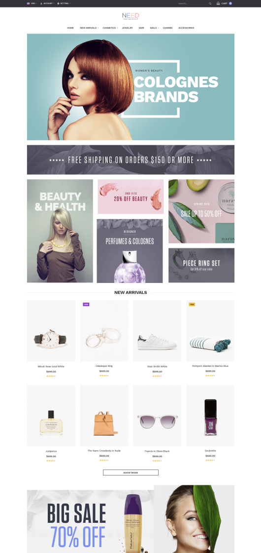 Need, plantilla gratis para ecommerce Magento